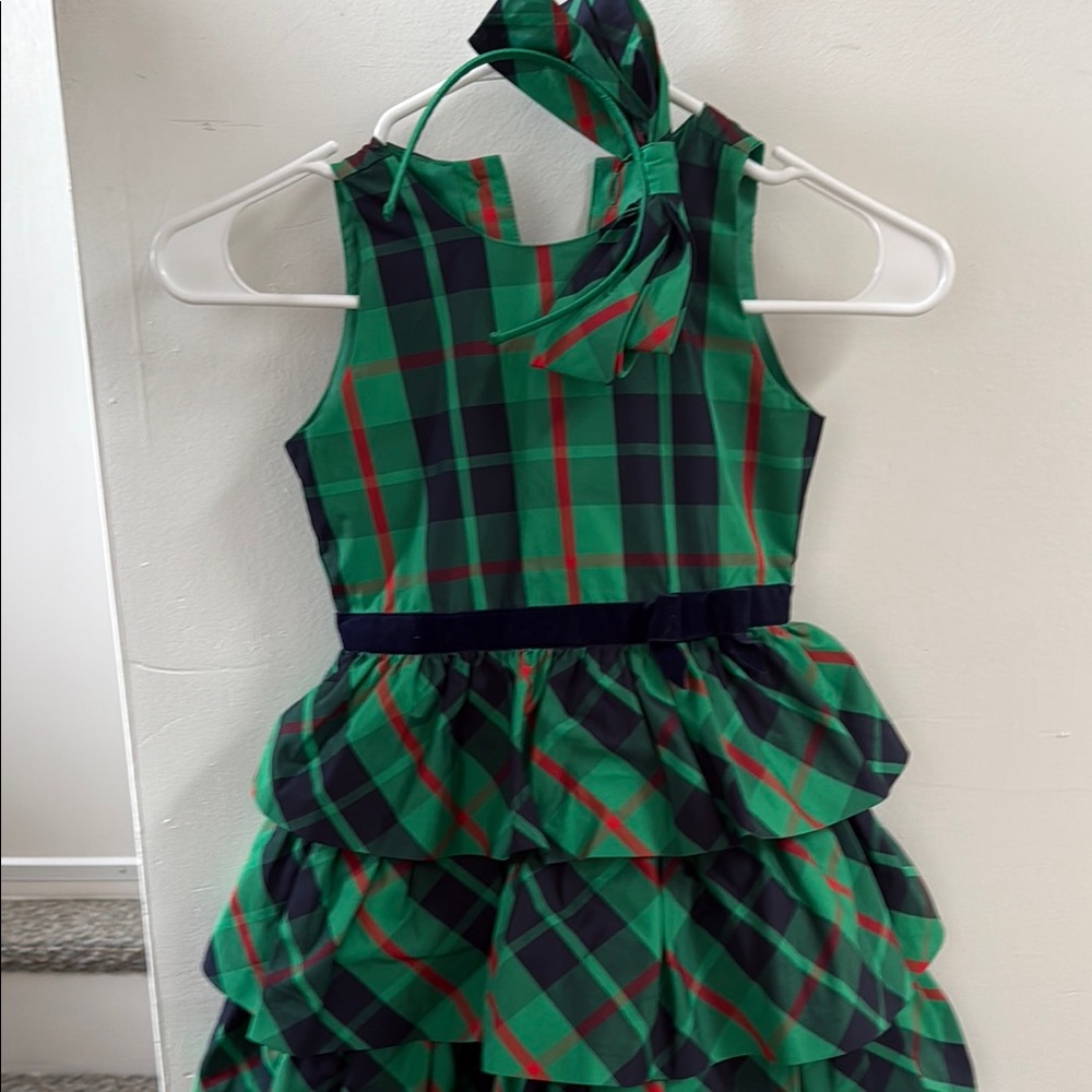 Janie and Jack Green Navy and Red Plaid Dress